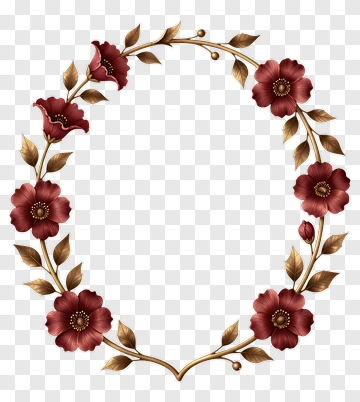 Flower Wreath With Vines PNG