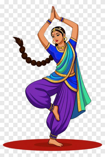 Graceful Indian Dancer In Traditional Attire PNG