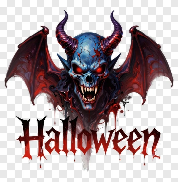 Halloween Devil With Bat Wings PNG