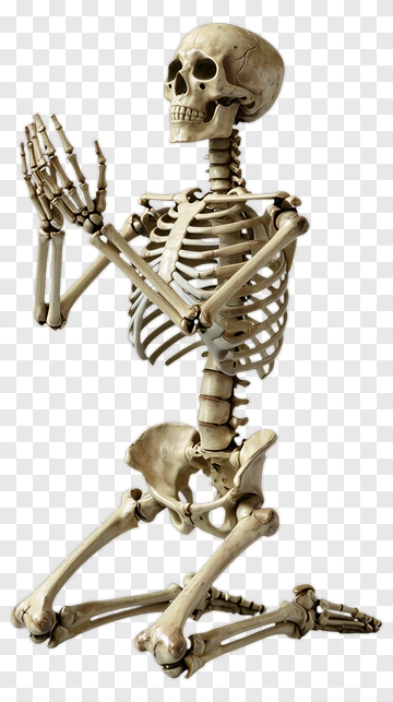 Skeletal Figure In Prayer Pose PNG
