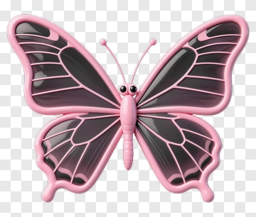 Pink Butterfly With Black Wings PNG