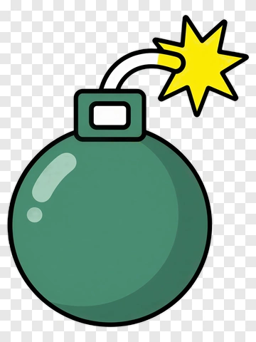 Green Bomb With Spark PNG