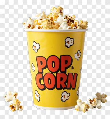 Yellow Popcorn Cup With Popped Kernels PNG