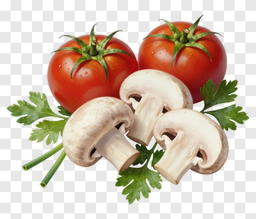 Fresh Tomato Mushroom And Parsley PNG