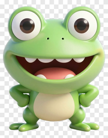 Happy Cartoon Frog PNG