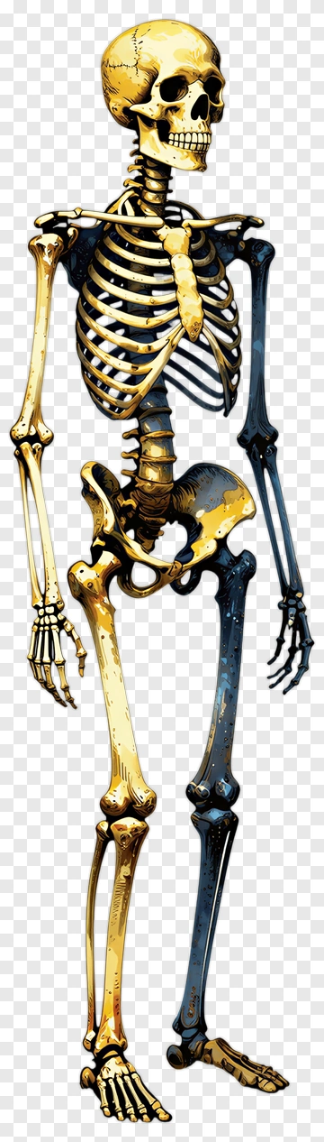 Golden And Blue Skeleton PNG