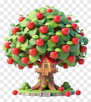 Apple Tree With Treehouse PNG
