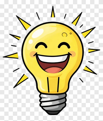 Smiling Light Bulb PNG