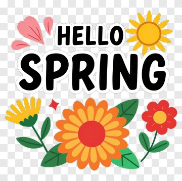 Hello Spring Greeting PNG