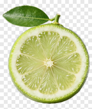Sliced Lime With Leaf PNG