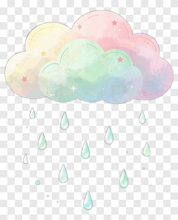 Pastel Cloud With Raindrops PNG