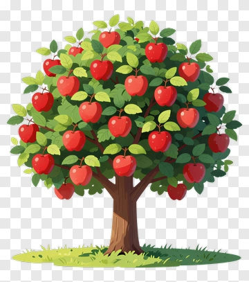 Apple Tree With Red Apples PNG