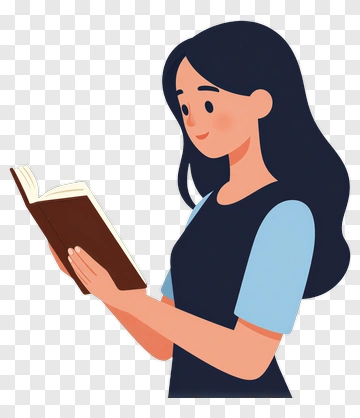Woman Reading Book PNG