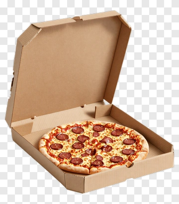 Pepperoni Pizza In Cardboard Box PNG