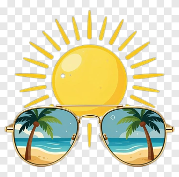Sunglasses With Beach Reflection PNG
