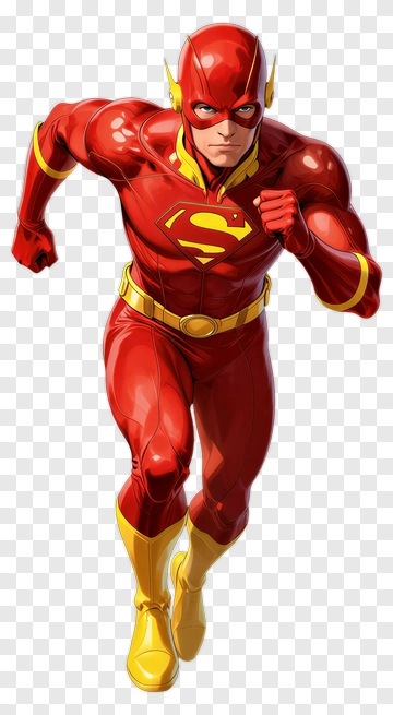 Flash Superhero In Red And Yellow Suit PNG