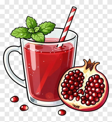 Pomegranate Juice With Mint PNG