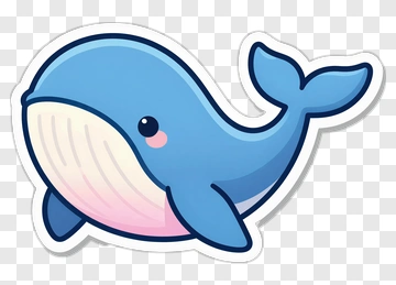 Cute Blue Whale PNG