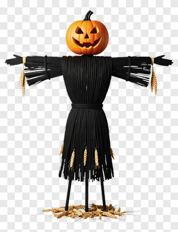 Scarecrow With Pumpkin Head PNG