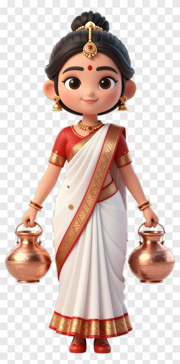 Indian Girl In Traditional Sari PNG