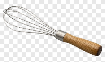 Metal Whisk With Wooden Handle PNG