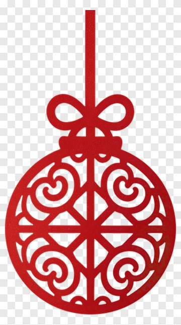 Red Christmas Ornament With Bow PNG