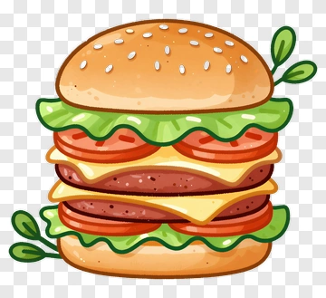 Cartoon Style Hamburger PNG