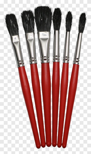 Red Handle Paintbrushes PNG