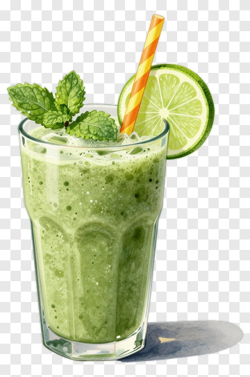 Refreshing Green Smoothie With Mint And Lime PNG