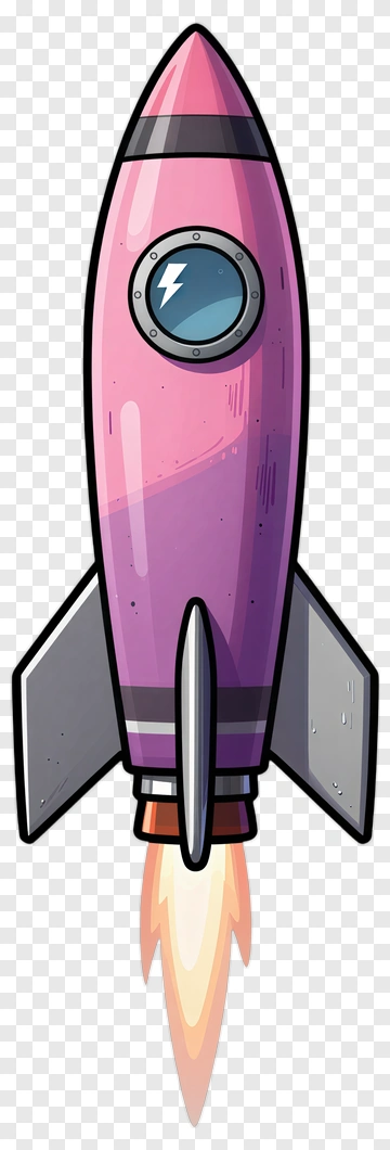 Pink Rocket In Flight PNG