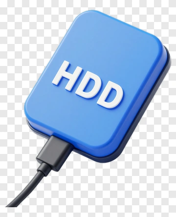Blue External HDD With USB Cable PNG