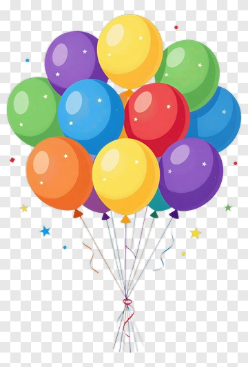 Colorful Balloons Cluster PNG