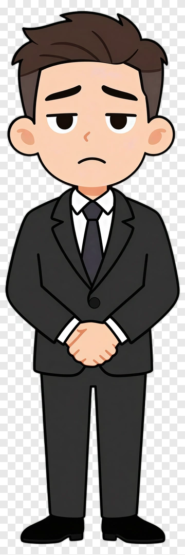 Cartoon Man In Formal Attire PNG