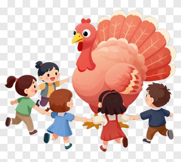 Children Playing With Turkey PNG