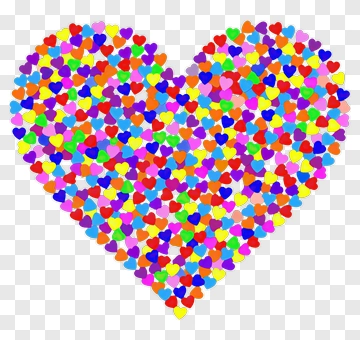 Heart Made Of Colorful Hearts PNG
