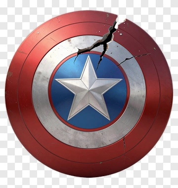 Captain America Shield With Damage PNG