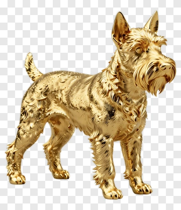 Golden Scottish Terrier Figurine PNG