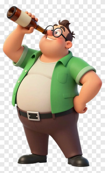 Man Drinking Beer With Glasses PNG