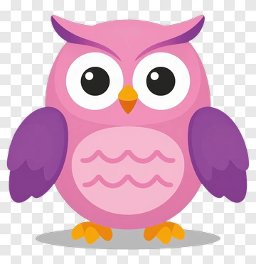 Cute Pink Owl PNG