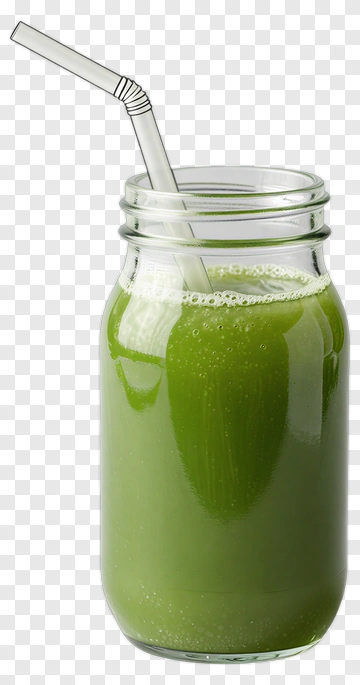 Green Smoothie In Glass With Straw PNG