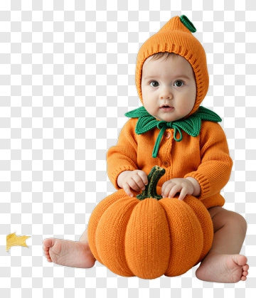 Baby In Pumpkin Costume PNG