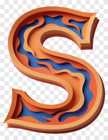 Stylized 3D Letter S PNG