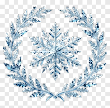 Icy Snowflake Wreath PNG
