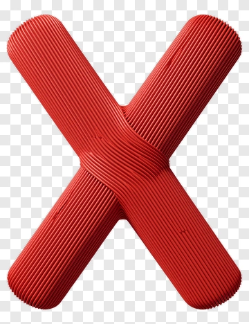 Red 3D X PNG