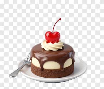Chocolate Cake With Cherry PNG