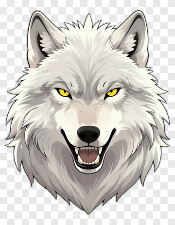 White Wolf With Yellow Eyes PNG