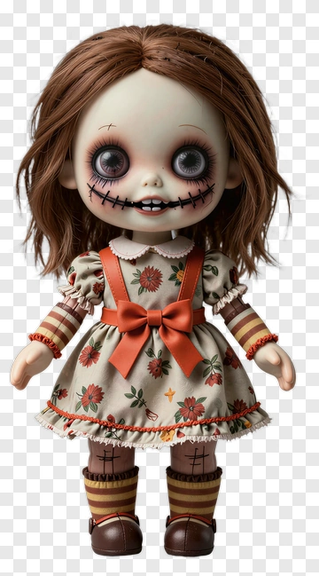 Creepy Doll With Flower Dress PNG