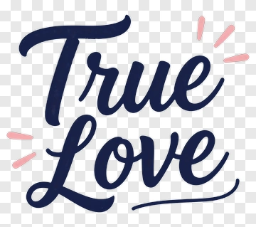 True Love Handwritten Phrase PNG