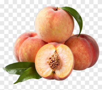 Fresh Peaches With Leaves PNG