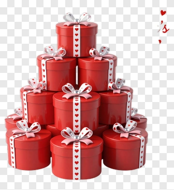 Stack Of Red Valentine's Gift Boxes PNG